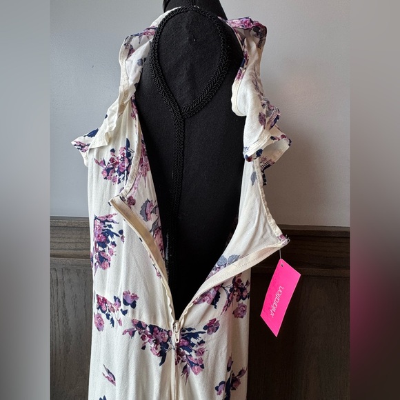 Xhilaration White and Purple Floral boho Cottagecore Maxi Dress NWT XL - Picture 6 of 7